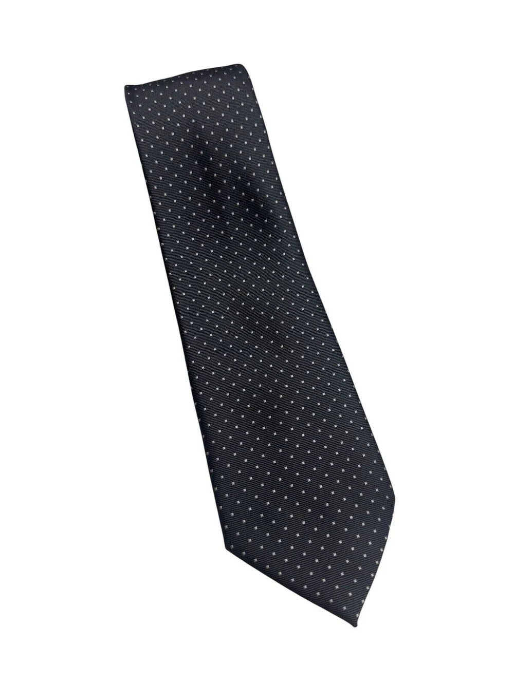 R Classics London Men's Charcoal Gray Polka Dot Tie